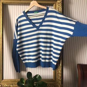 Benetton blue stripe sweater M
